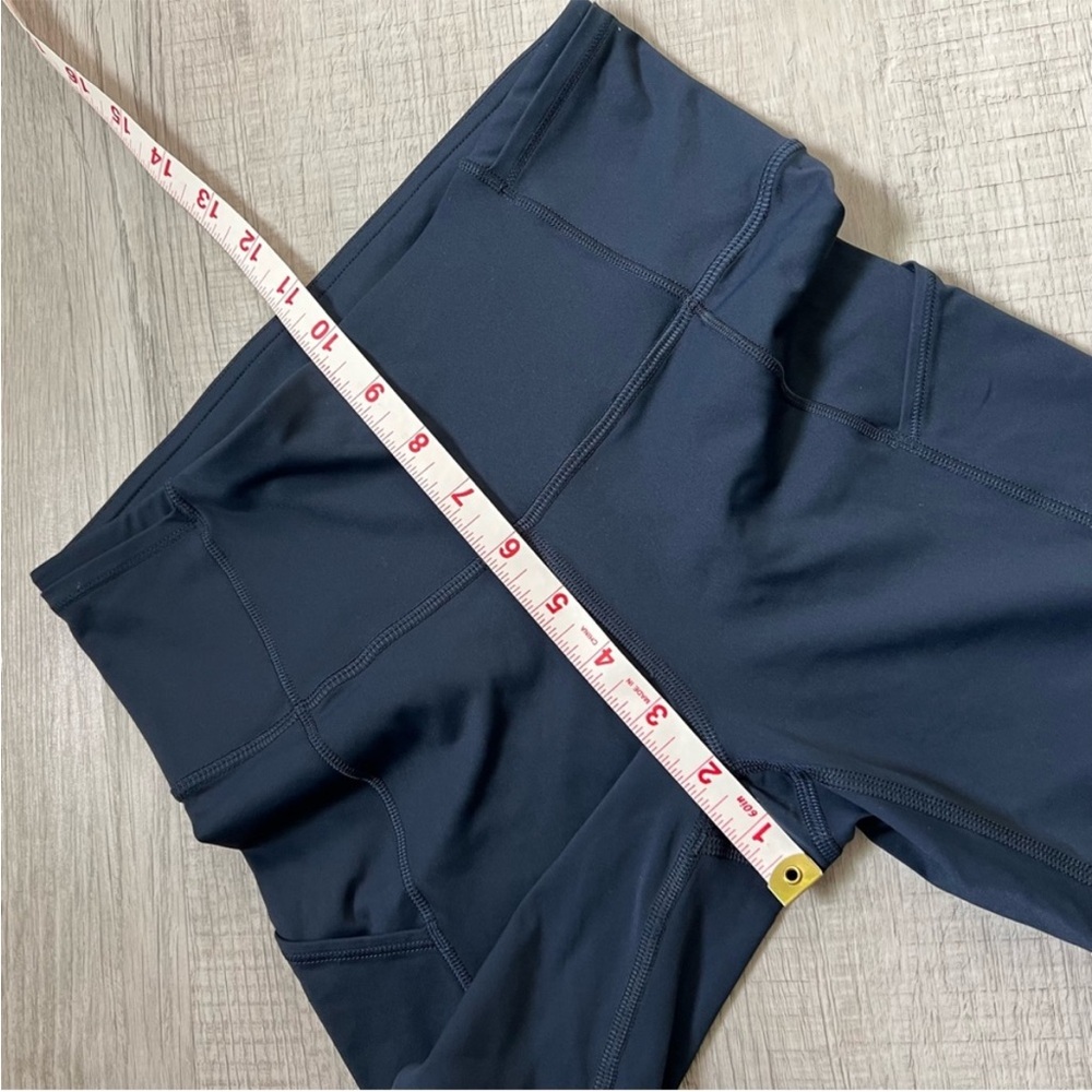 LULULEMON Fast and Free Crop Leggings II 19" Navy Blue Size 4 Side Pocket - Picture 11 of 13